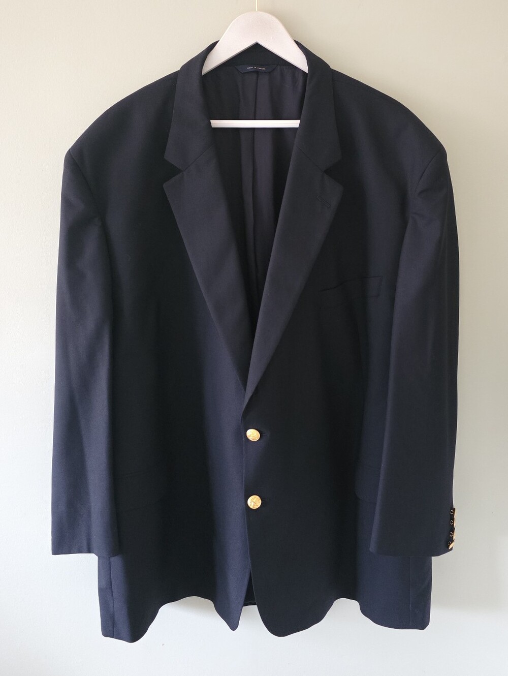 Brooks Brothers Loro Piana 56R Old Money Academia Formal Gold Button Wool Blazer